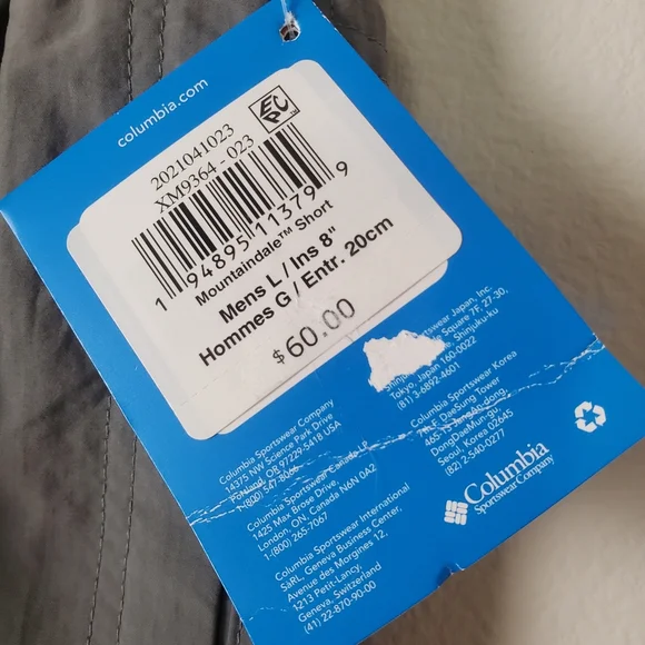 NEW Columbia Men's Mountaindale Belted Shorts Cargo Omni-Shade Gray Size Large - Picture 2 of 9